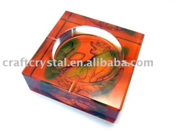 art deco glass ashtrays amber