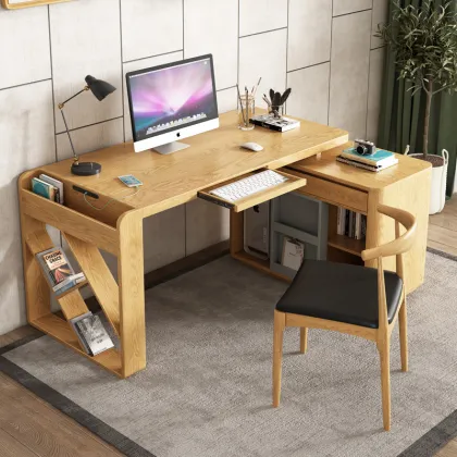 Nordic study home writing desk bookcase furniture