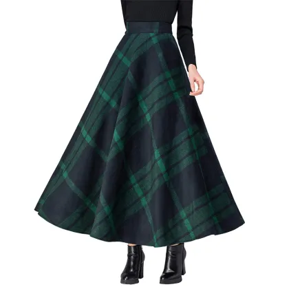 Women's Long Maxi Woolen A Line Skirt
