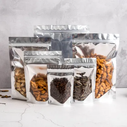 Semitransparent aluminized yin yang self sealing bags