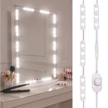 24W 60 LED Make-up Vanity Mirror Light DIY Kit with 12V Power Supply