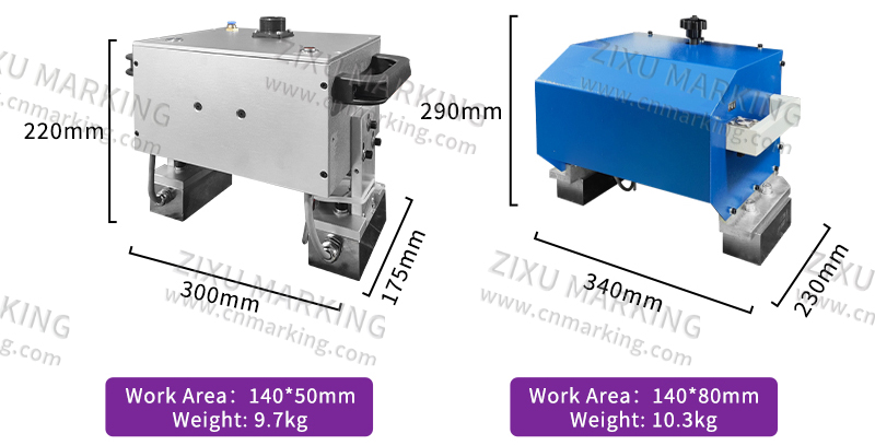 140*50mm handheld dot peen marking machine