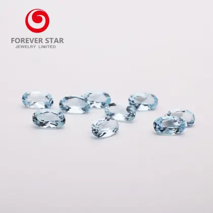 Natural gem stones Aquamarine, blue topaz Loose gemstone