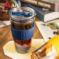 Blue glass cup Heat resistant Water Glass Cup