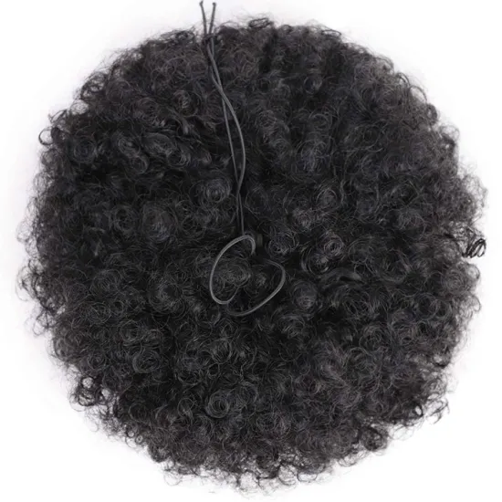 Vigorous New Design Cheap Price Black Kinky Curly Fluffy Chignon Updo Hair Extensions For Black Women Synthetic Afro Hair Bun