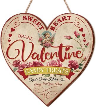 Vintage Sweetheart Heart Wooden Door Hanger