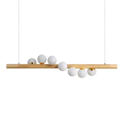 wooden modern linear chandelier