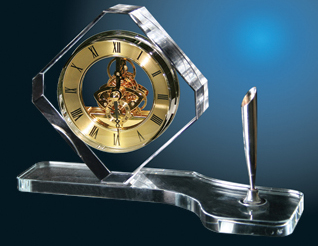 Simple Crystal Desk Clock Decoration Glass Clock