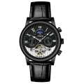 Luxe Heren Moon Phase Tourbillon Movt Automatisch Horloge