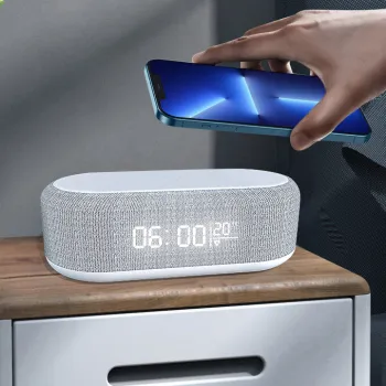 2023 New Qi 15W Smart Digital Alarm Clock & 4-in-1 Fast Charging Station
