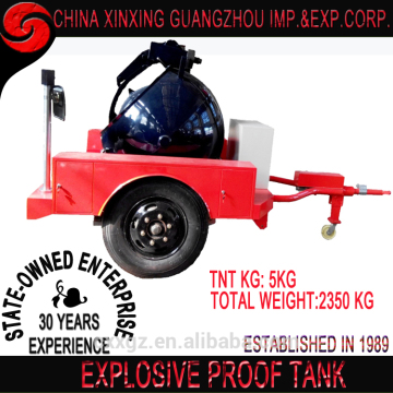 Subway Train station shipping mall 5KG TNT Explosive-proof tank with trailer