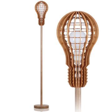 wood standing floor lamp