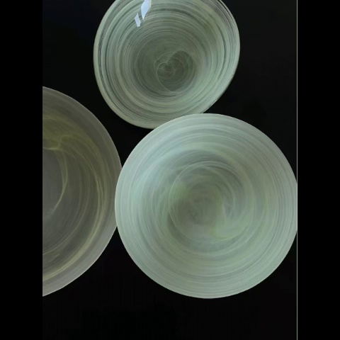 Minimalist Asian-Inspired Green Textured Bowls