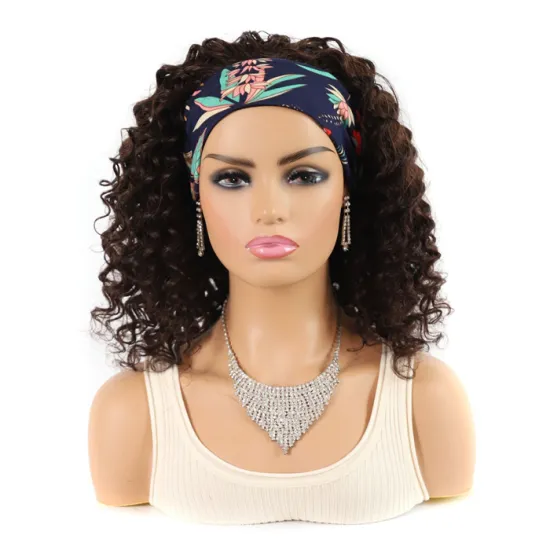Double Drown  In Stock  Most Popular Hair Texture  None Lace headband curly Human Hair Wigs