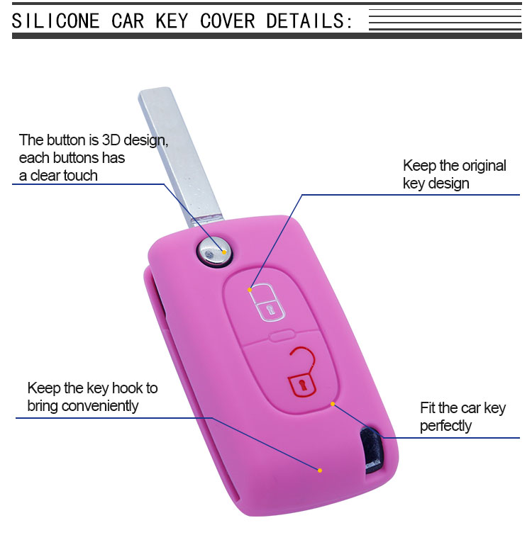peugeot silicone car key bag
