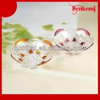 Clear plastic round fruit dishes