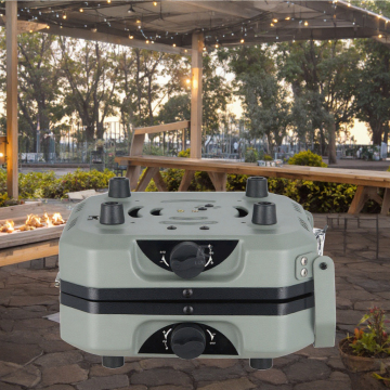 Portable Dual-Burner Stainless Steel Patio Heater for Enhanced Camping Warmth