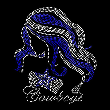 Bling Crystal Football Iron-on Hotfix Cowboy Rhinestone Transfers