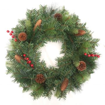 屋外の松ぼっくり花輪クリスマス装飾