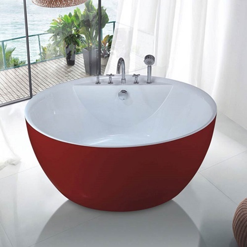 Free Standing Acrylic Tub Popular Fiber glass love shaped bathtub hot tub