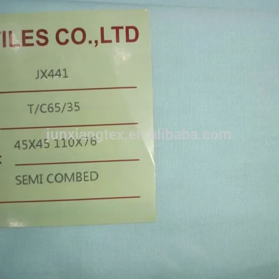 polyester cotton semi-combed shirt fabric 45X45 110X76 dyed uniform fabric