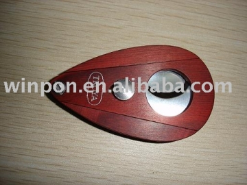 Red Wood Covered Stainless Steel Cigar Cutters