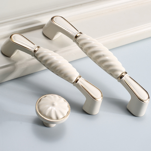 Ceramic zinc alloy cabinet handle