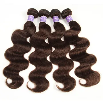 4 Bundles Brown color Brazilian Human Hair Weaving , original brazilian human hair Brown color Hair Bundles