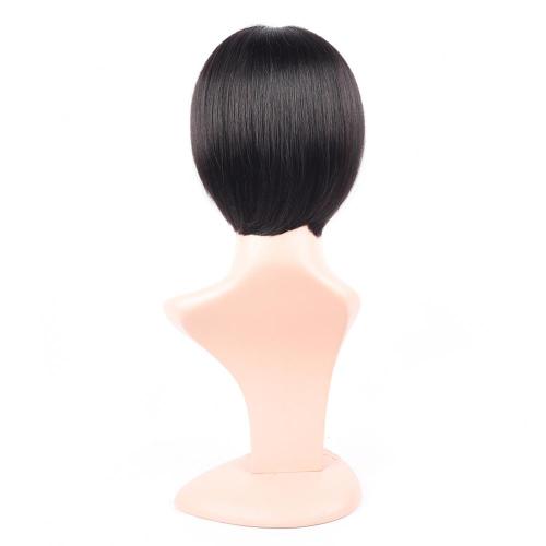 100%  HUMAN HAIR NATURAL COLOR SHORT LACE FRONT WIG