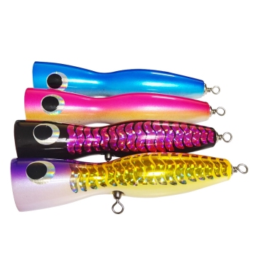 Buatan tangan 120g kayu topwater gt popper pensil umpan untuk memancing air asin tropis
