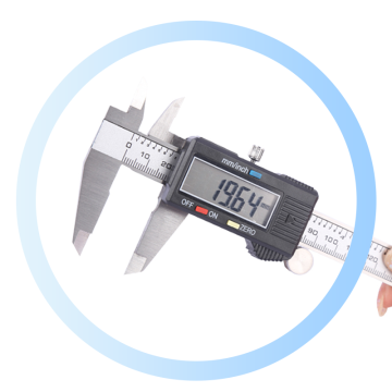 Caliper digitale professionale: misurazione accurata di 0-200mm con letture frazionarie e metriche, completa di certificato di calibrazione