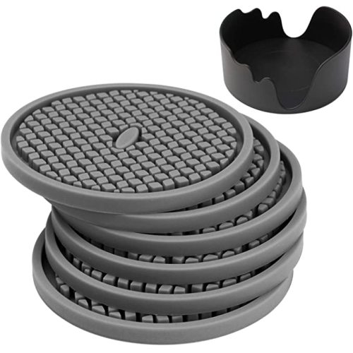 Matkvalitet Siliocone Coasters Set With Holder