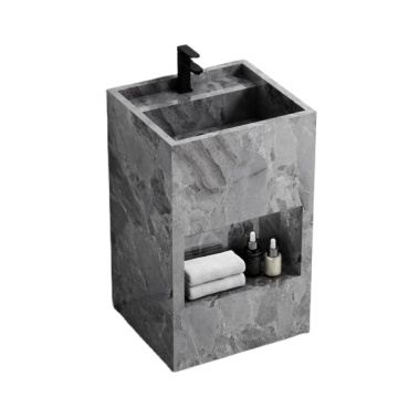 Modern Waterproof Bathroom Basin with Seamless Ceramic Rock Plate for Hotels
