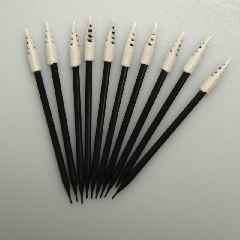 Pointed Cleanroom Foam Swab with Black Handle