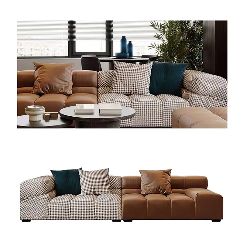 Pastoral Plaid Design Sofa With Pillows