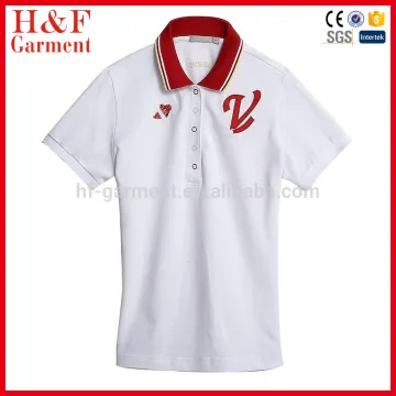 Fashion womens white polo shirt