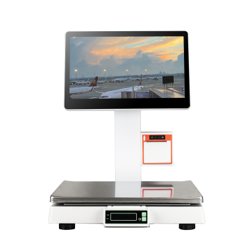 AIXW POS Scale with Built-in Label Printer for Fruit Store Inventory and Wholesale Goods (Max 15KG)