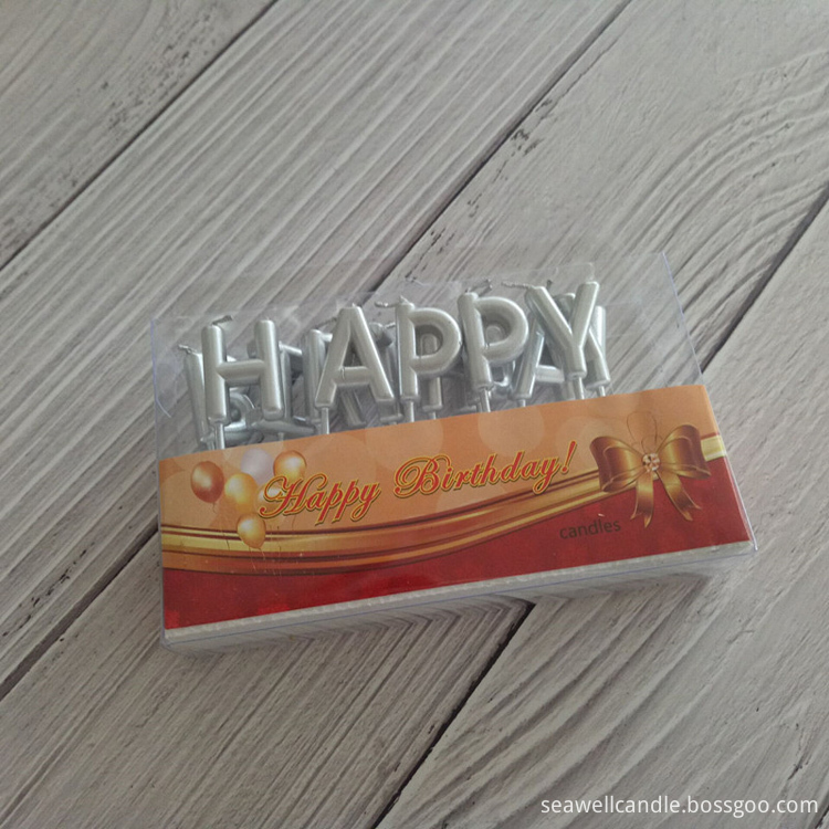 Silver Birthday Candles Letter