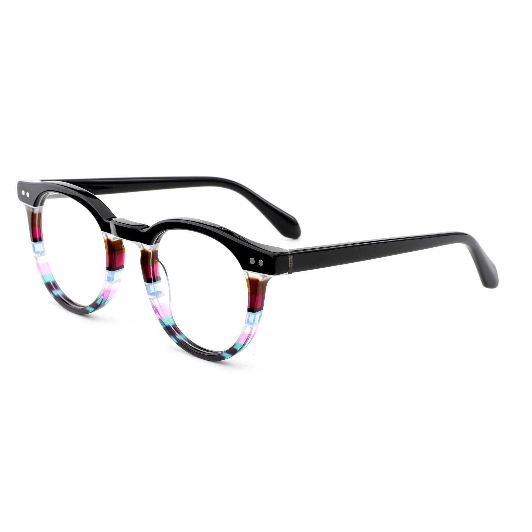 Striped Pattern Acetate Eyeglasses