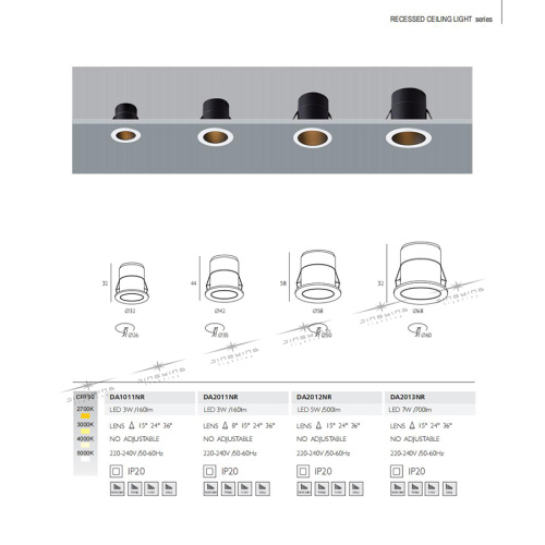 Recessed Spotlight Mini 3w 5w 7w