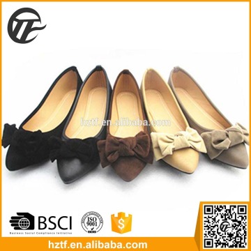 Colorful micro fiber pointed toe lady flat shoes