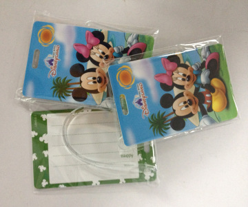 high level printing lovely cartoon character rubber novelty luggage tags