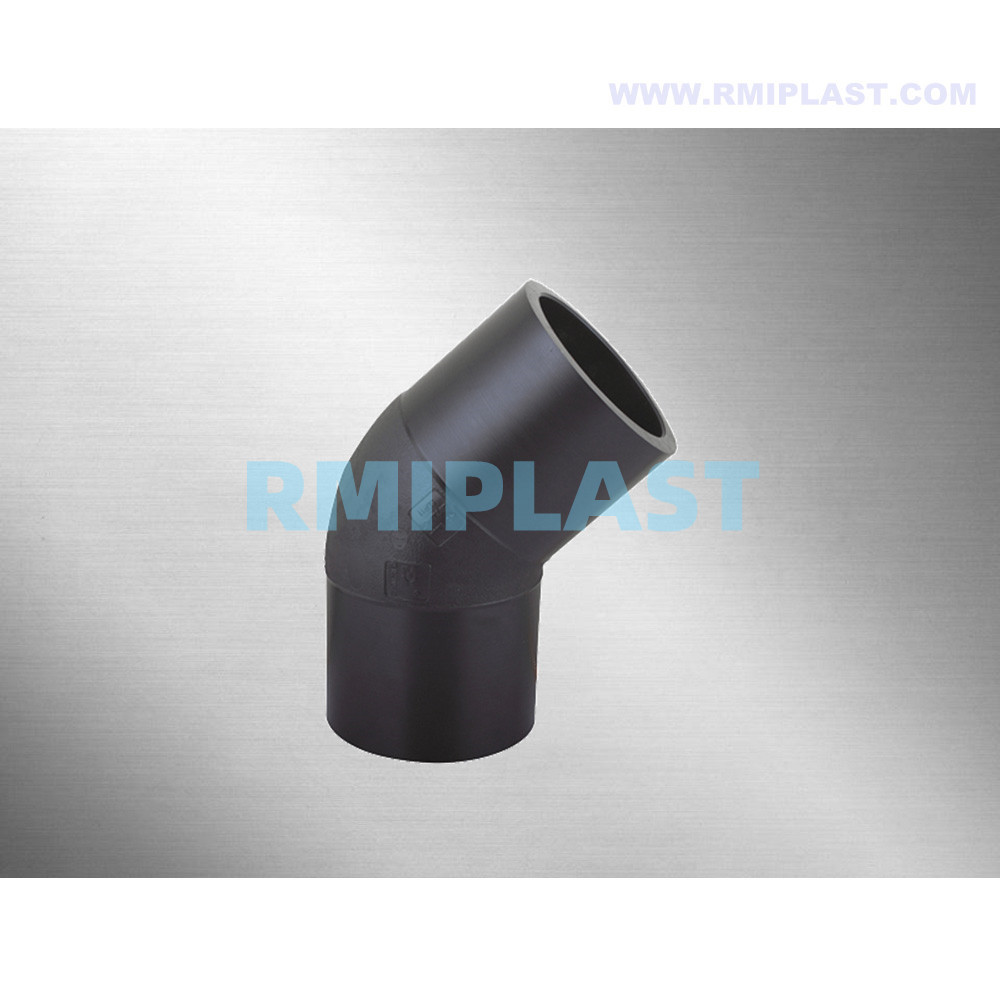 PE PIPE بعقب 32 مم HDPE 45 درجة الكوع