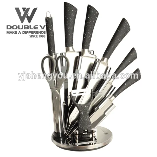 yangjiang china knife set blade thickness with knife sharpener