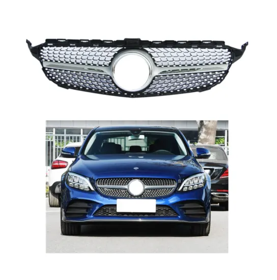 Diamond Style Hood Grille for 2014-2018 Mercedes-Benz W205 C-Class Front Bumper Grille