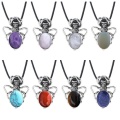 Gemstone 13X18mm Cabs Antique Silver Alloy Spider Pendant Keychain