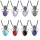 Gemstone 13X18mm Cabs Antique Silver Alloy Spider Pendant Necklace 45cm Black Cord