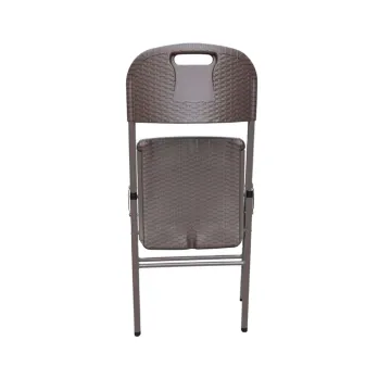 Outdoor Folding Rattan and Plastic Chairs for Weddings, Parties, Events, and Camping