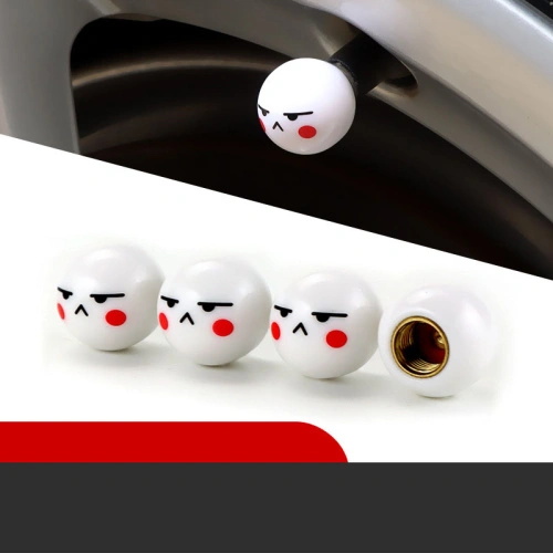 White spherical automobile tire valve cap