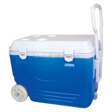 46L Picnic Fishing Wheeled Plastic Ice Cooler Box: Portable and Efficient Storage Solution
